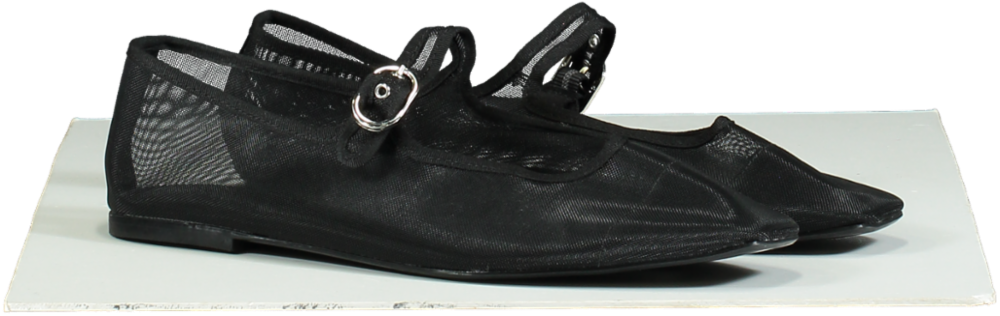 Zara Black Mesh Pointed Flats UK 7 EU 40