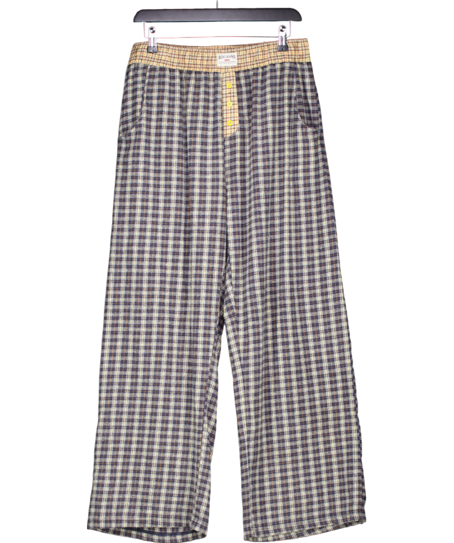 Urban Outfitters Blue Checked Palazzo Trousers UK M