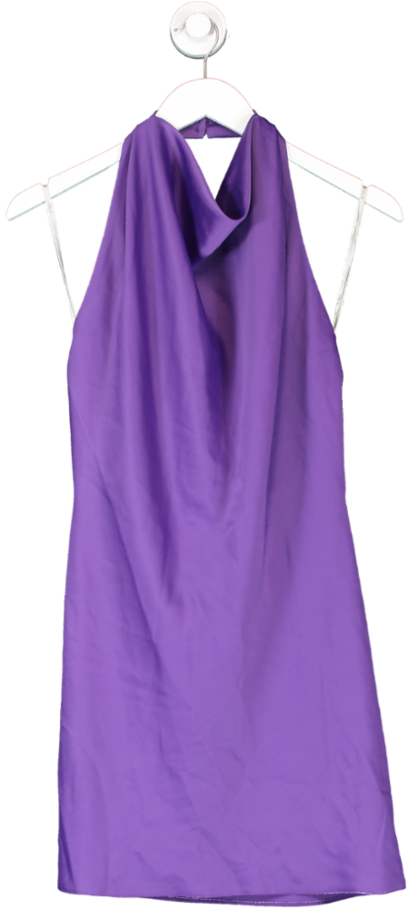 ASOS Purple Satin Halter Mini Dress UK 8