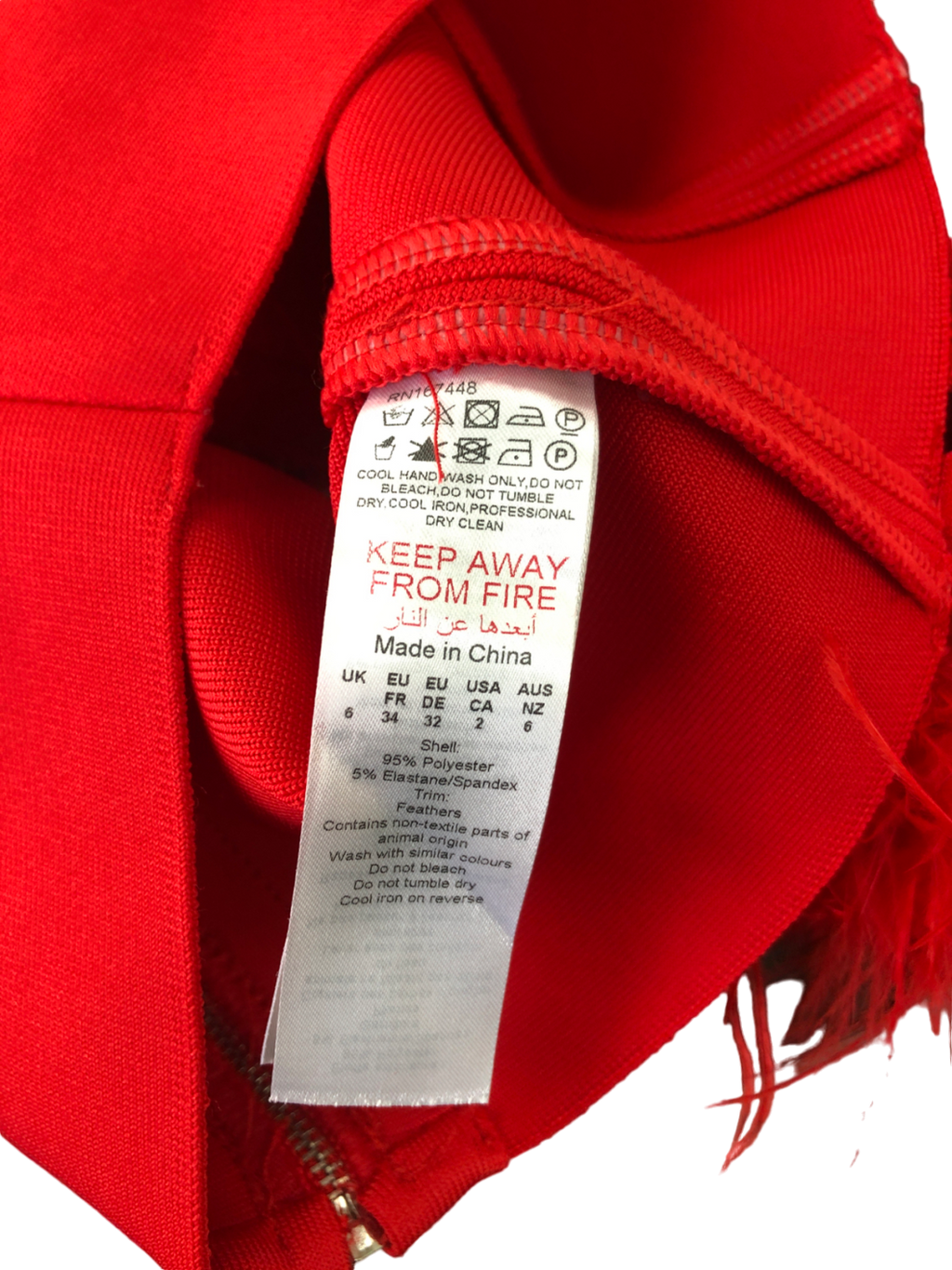 boohoo Red Feather Bandage Corset Top UK 6