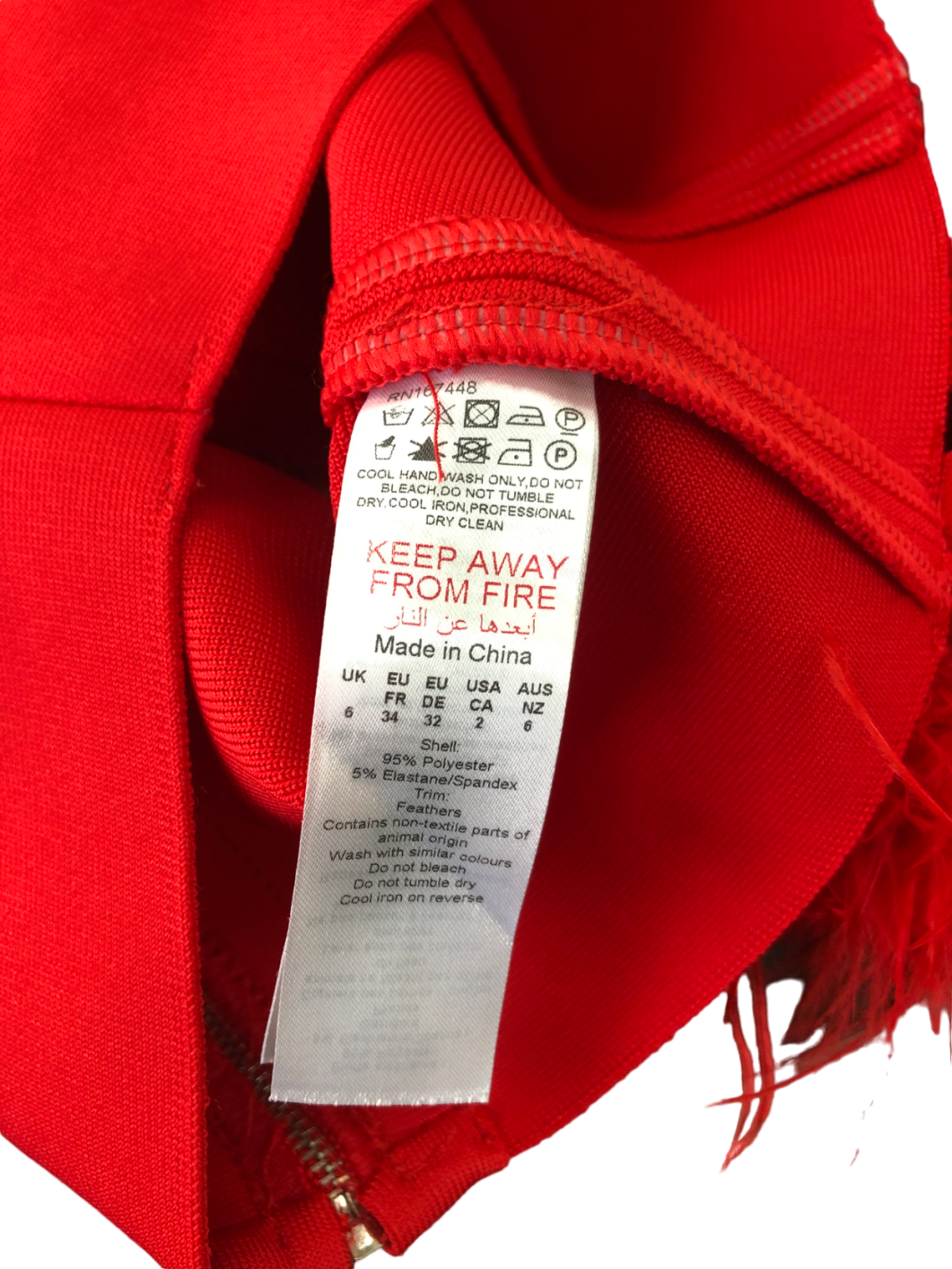 boohoo Red Feather Bandage Corset Top UK 6