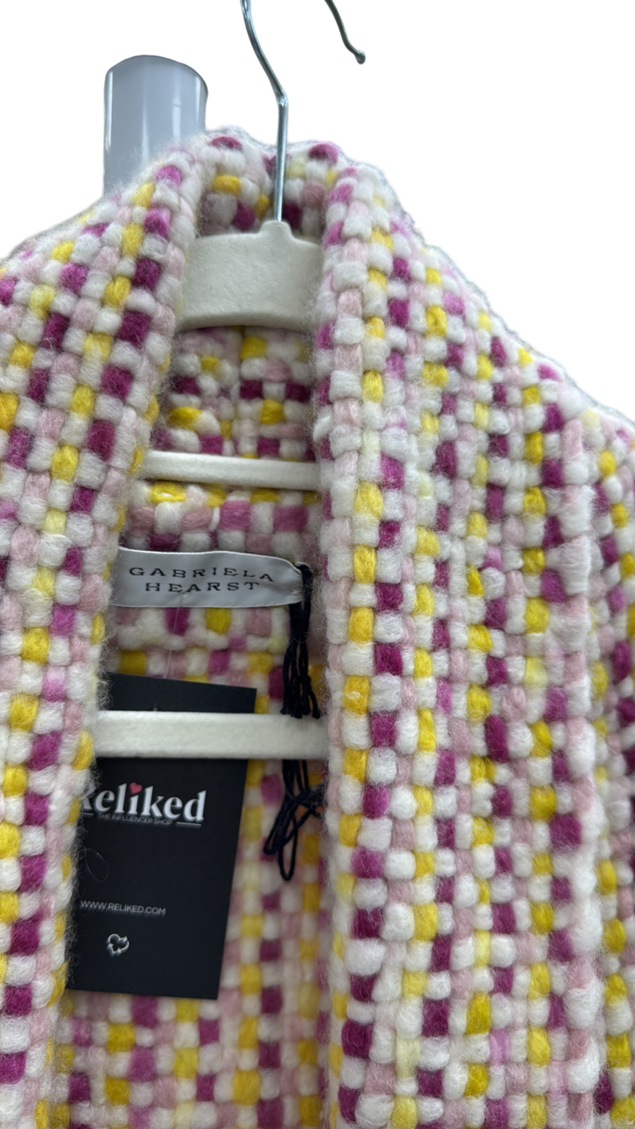 Gabriella Hearst Multicoloured 100% Cashmere Sleeveless Longline Waistcoat UK XS