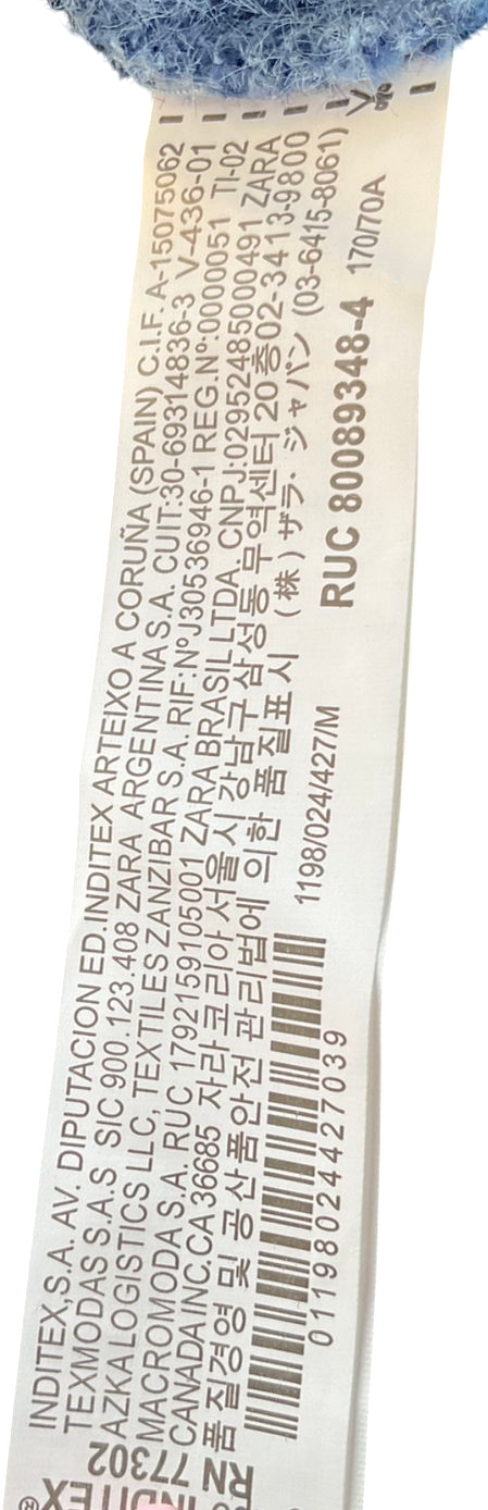 ZARA Blue Wool Blend Fuzzy Mini Skirt UK M