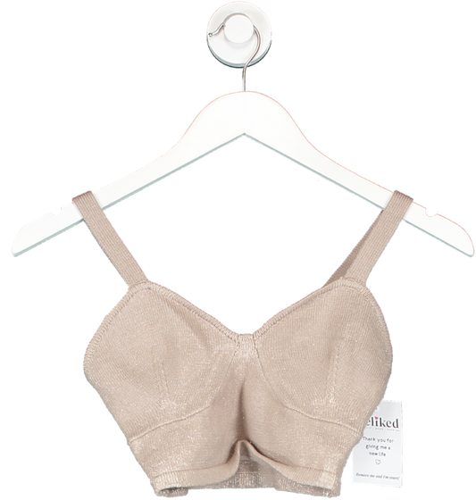 4th & Reckless Nude Knit Crop Top UK 6