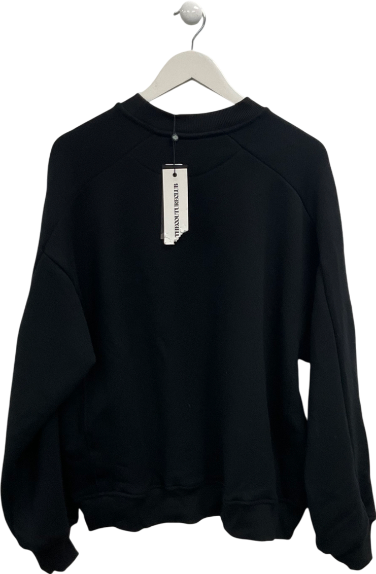 The Couture Club Black Embroidered Logo Sweater UK 10
