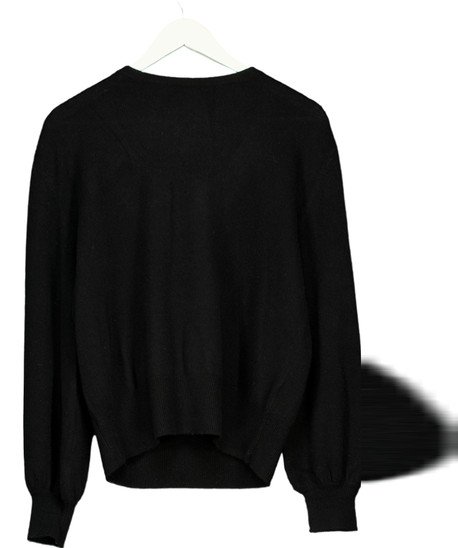 Sinead Keary Black "the Lily" - Cashmere Bow Back Sweater UK M