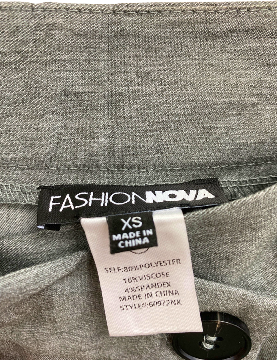 Fashion Nova Grey Wide Leg Pants UK XS