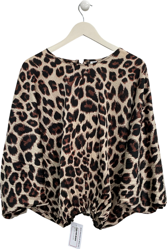 Iland Co Brown Leopard Print Blouse UK S/M