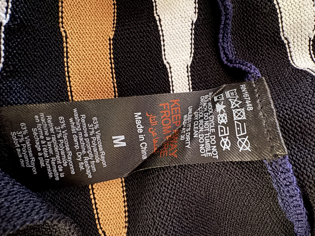 Karen Millen Navy Geometric Knit Dress UK M