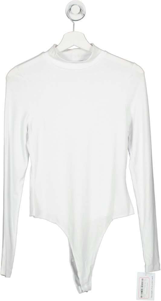 ASOS White High Neck Long Sleeve Bodysuit UK 12