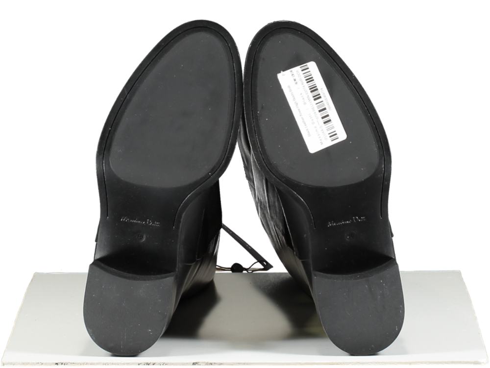Massimo Dutti Black Leather Knee High Boots BNIB UK 3 EU 36 👠