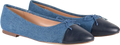 TALBOTS Blue Ansly Denim Nappa Ballet Flats Us10.5 UK 7.5 EU 40.5