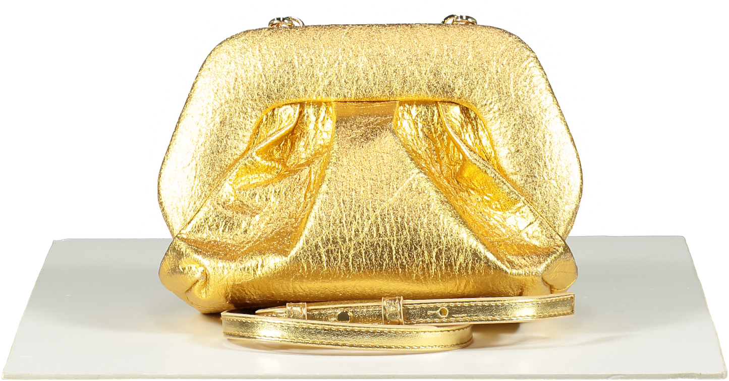 THEMOIRE Metallic Mini Gea Clutch Bag - Gold