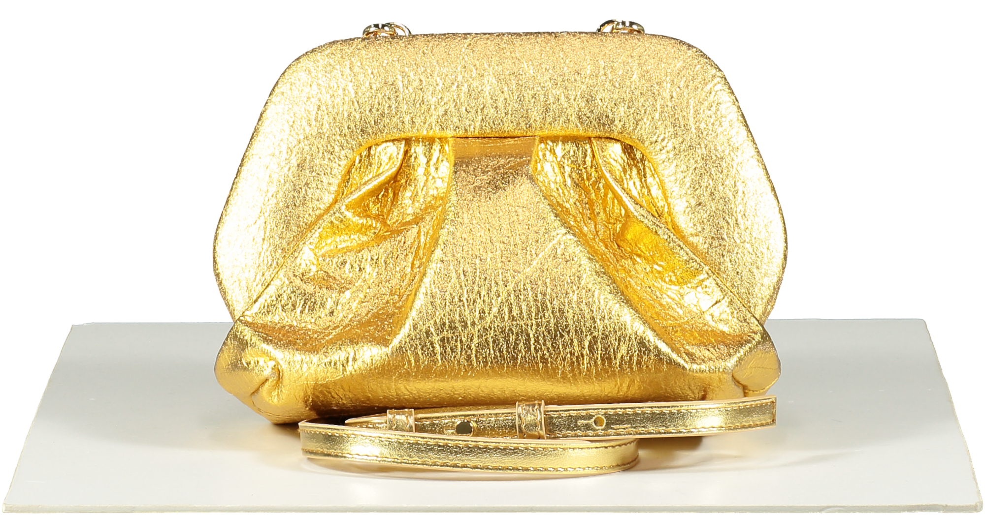 THEMOIRE Metallic Mini Gea Clutch Bag - Gold