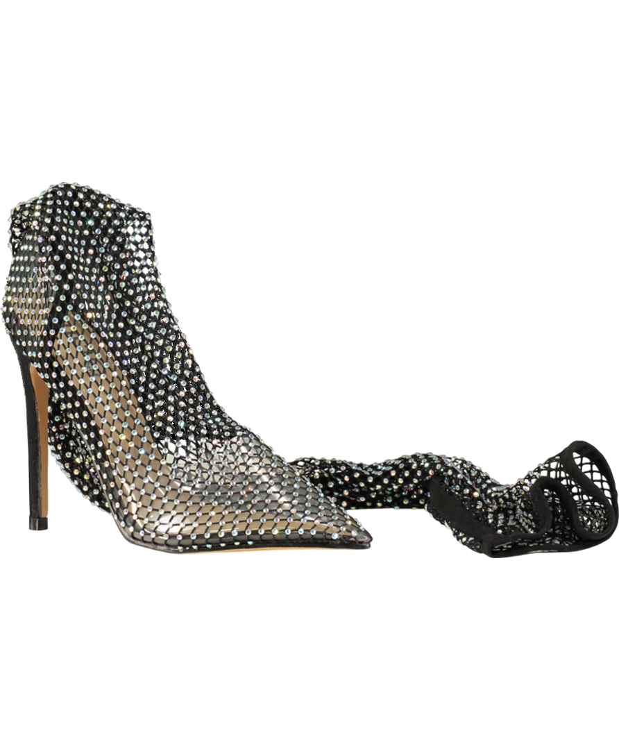 Ego Black Mesh Diamante Over The Knee Boots UK 3 EU 36 👠