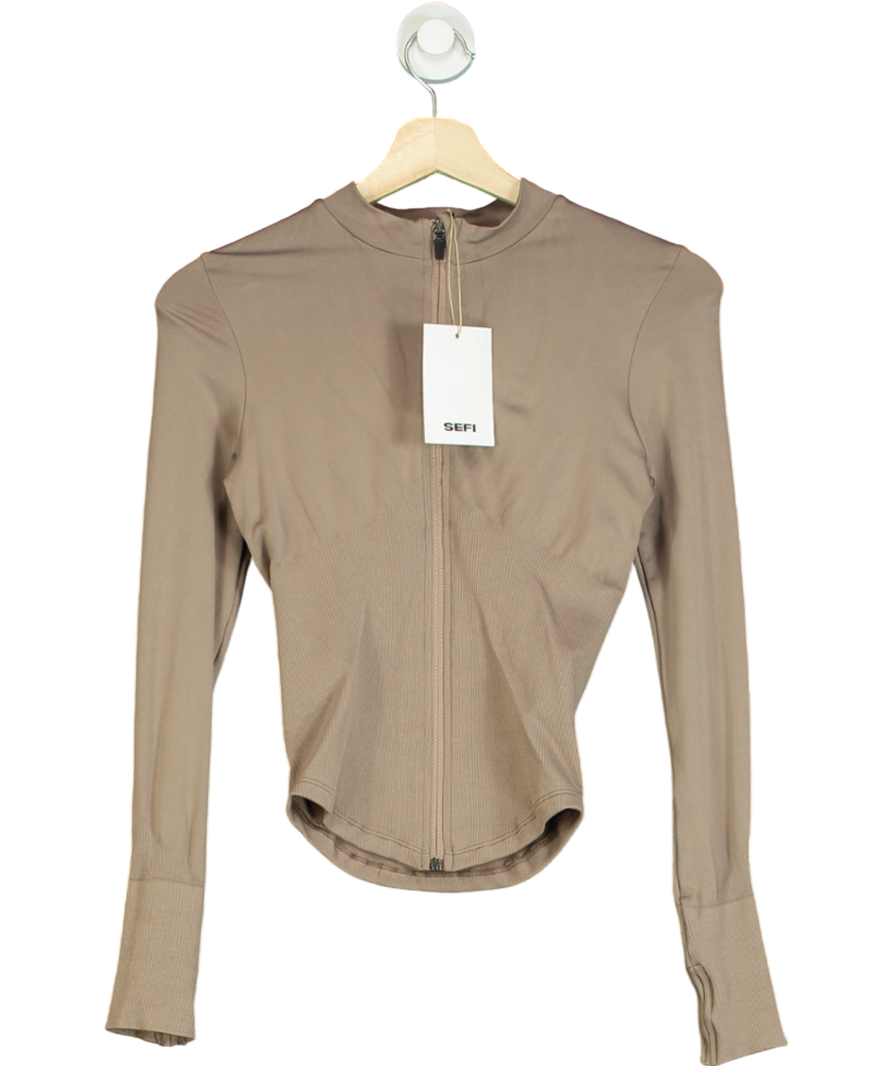 SEFI Brown Timeless Zip Jacket UK XS