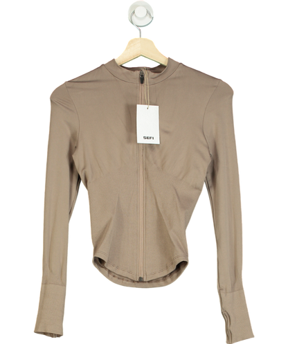 SEFI Brown Timeless Zip Jacket UK XS