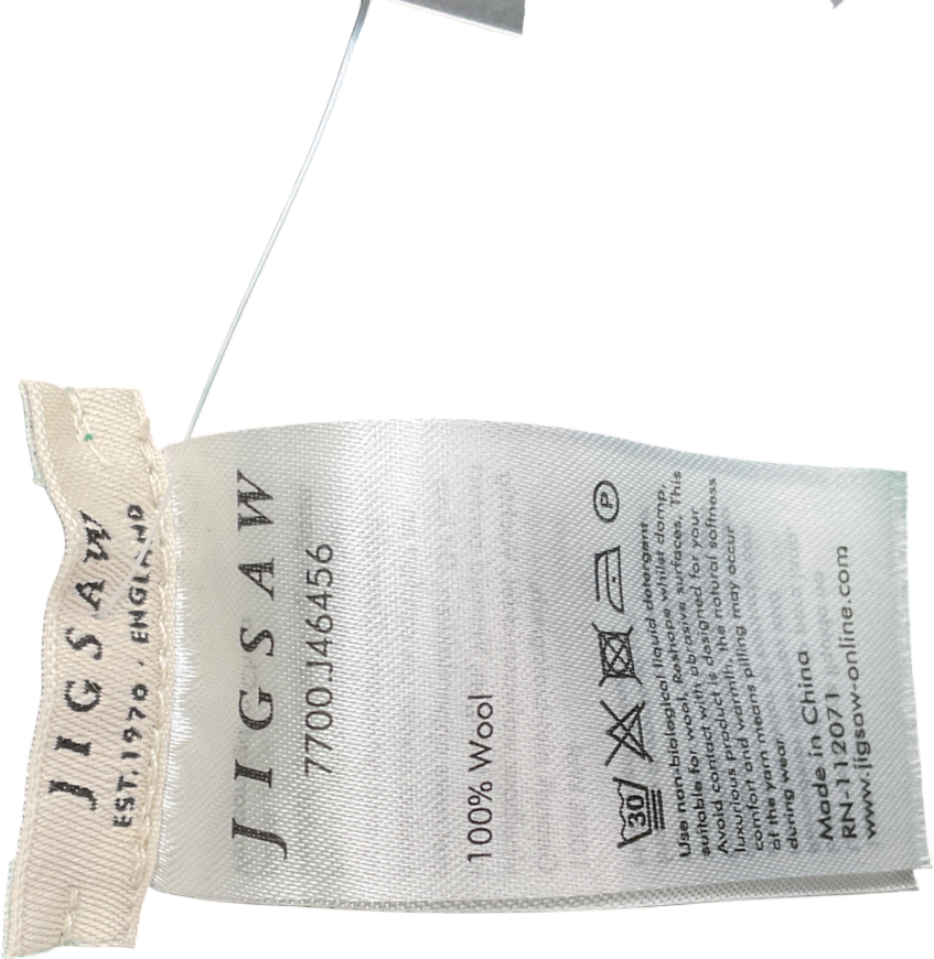 Jigsaw Green Wool Cashmere Blend Rib Beanie One Size