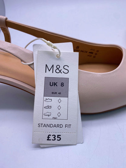 M&S Pink Standard Fit Slingback Court Shoes UK 8 EU 41 👠