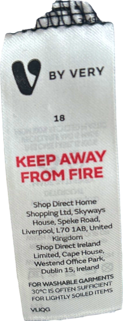 V By Very Black/White Zigzag Patterned Top UK 18