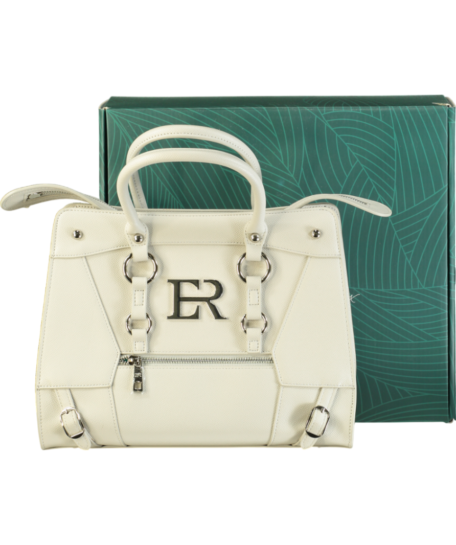 Eden Reflex Luxury Vegan Beige Ivory Top Handle Bag