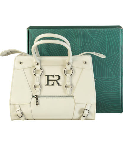 Eden Reflex Luxury Vegan Beige Ivory Top Handle Bag