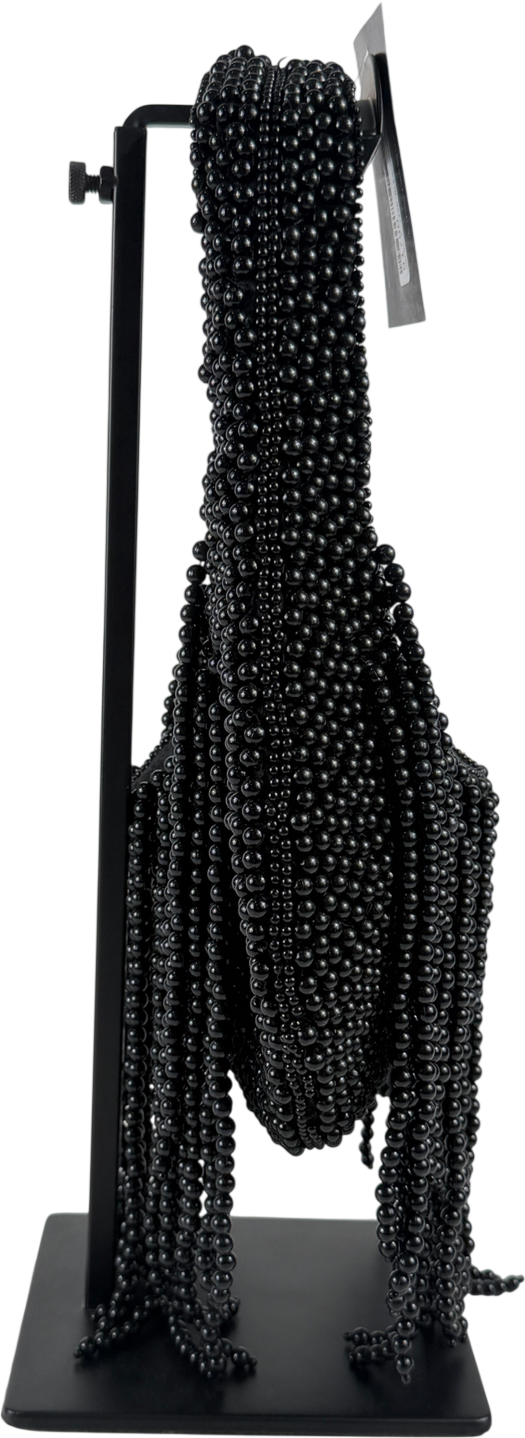 Mirasol Black Beaded Tassel Bag One Size