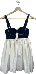 Fleur du Mal Black and Ivory Crystal Cup Dress Size 0 UK XS