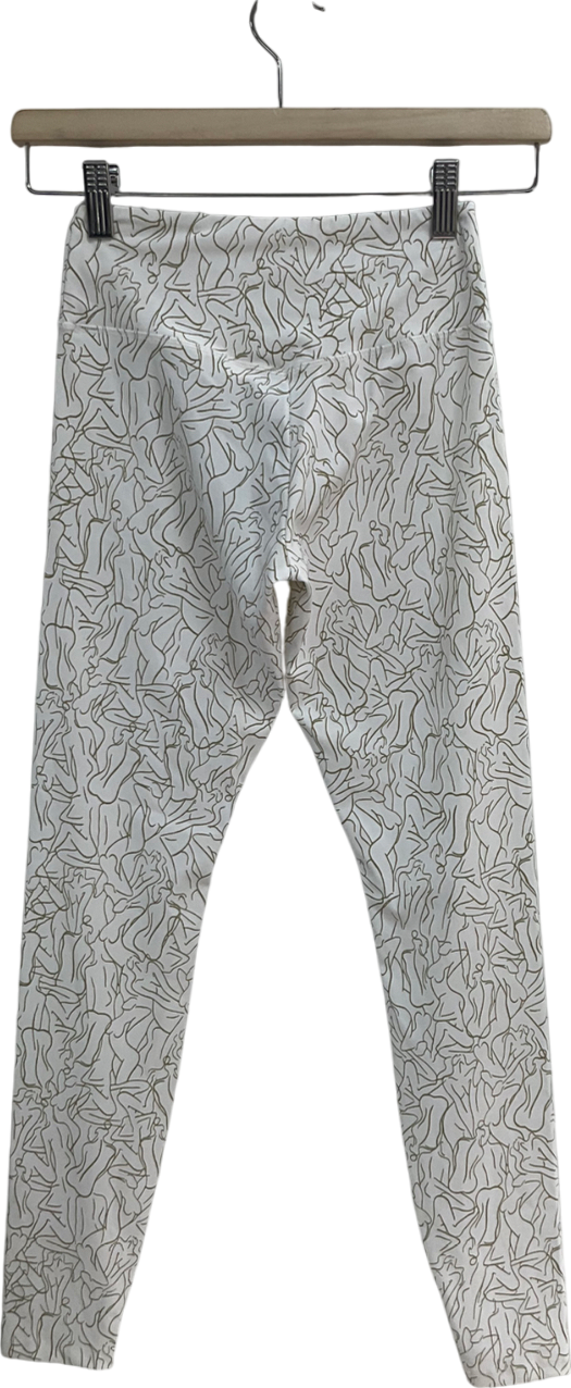 Sefi White Silhouette 7/8 Leggings In Sugar Print UK XS