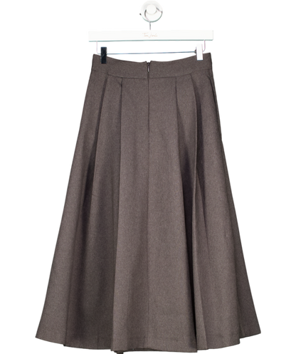 River Island Grey Pleated Midi Skirt UK 8