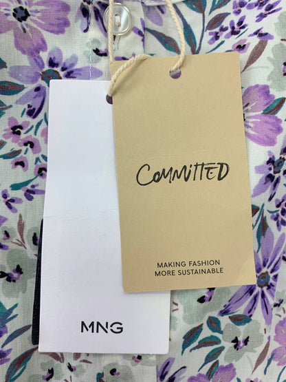 Mango White/Purple Floral Print Dress UK 7years