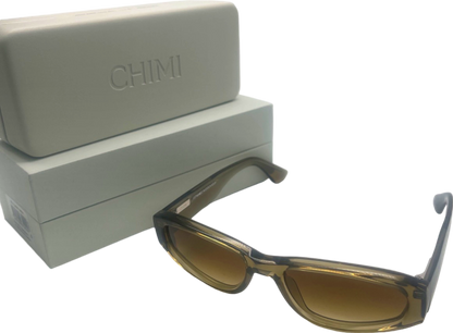 Chimi Brown Rectangular Sunglasses