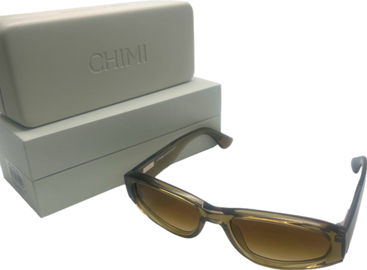 Chimi Brown Rectangular Sunglasses