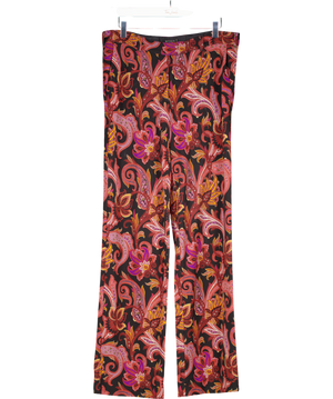 Etro Black Paisley Straight Leg Trousers UK 14