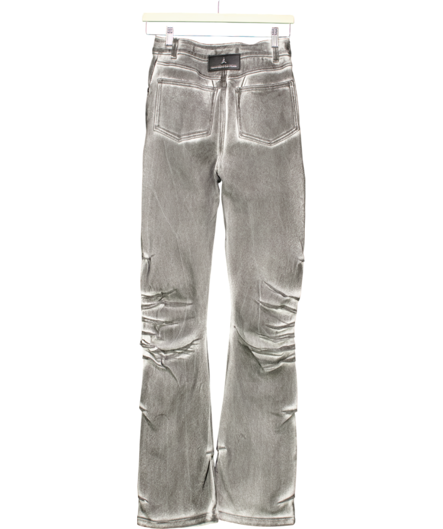 maniere de voir Grey Oil Print Tacked Fit And Flare Jeans UK 8