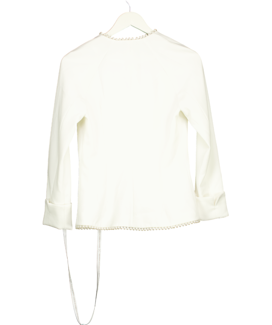 Aavelle White Pearl Trim Jacket UK XS