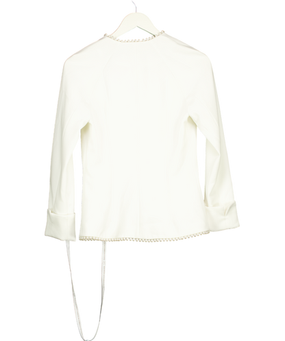 Aavelle White Pearl Trim Jacket UK XS