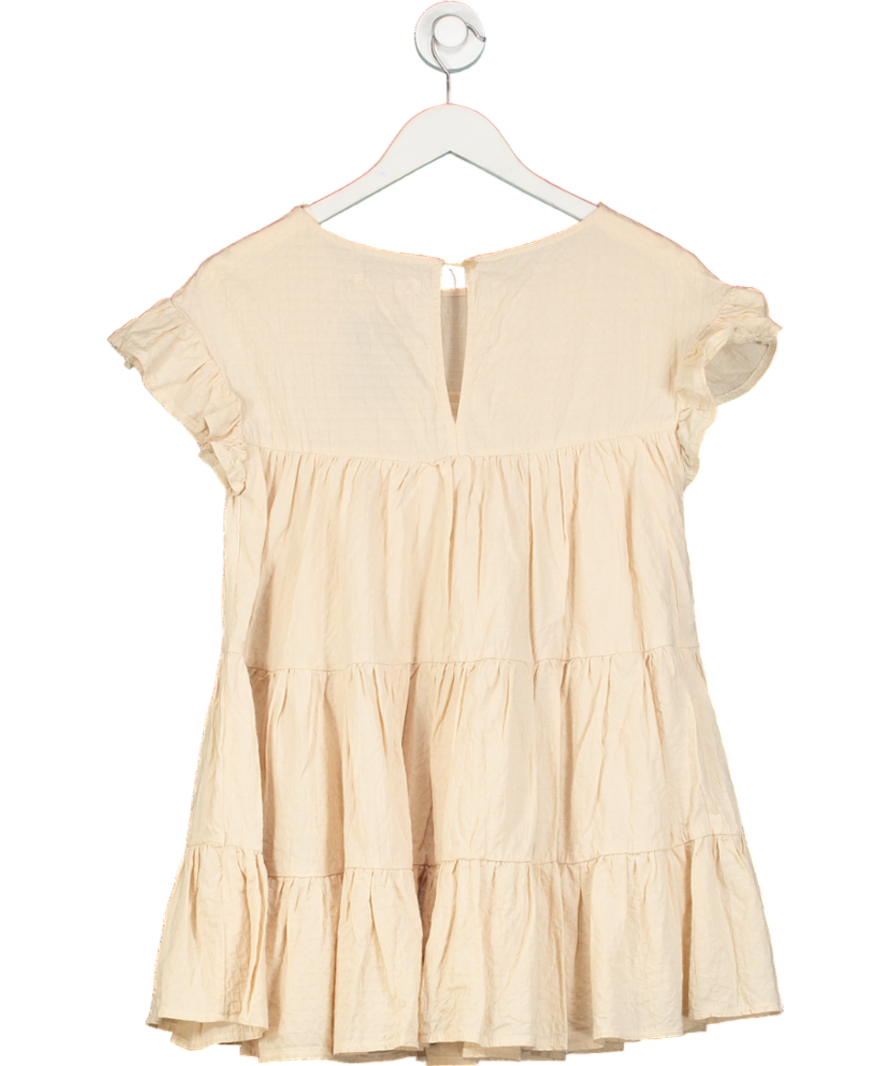 here comes the sun Cream Hyacinth Ruffle Sleeve Smock Dress UK 6