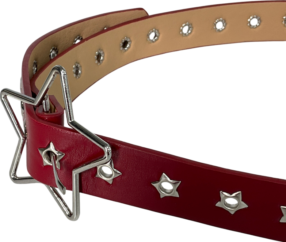 Red Simple Star & Eye Motif Belt UK S/M