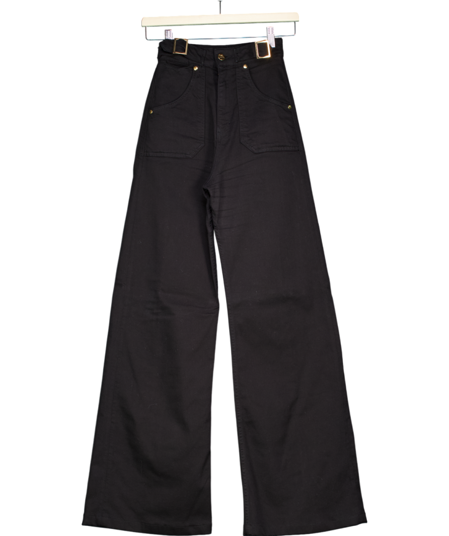 Donna Ida Black Minnie The High Top Full Length Wide Leg Flared Jeans W23