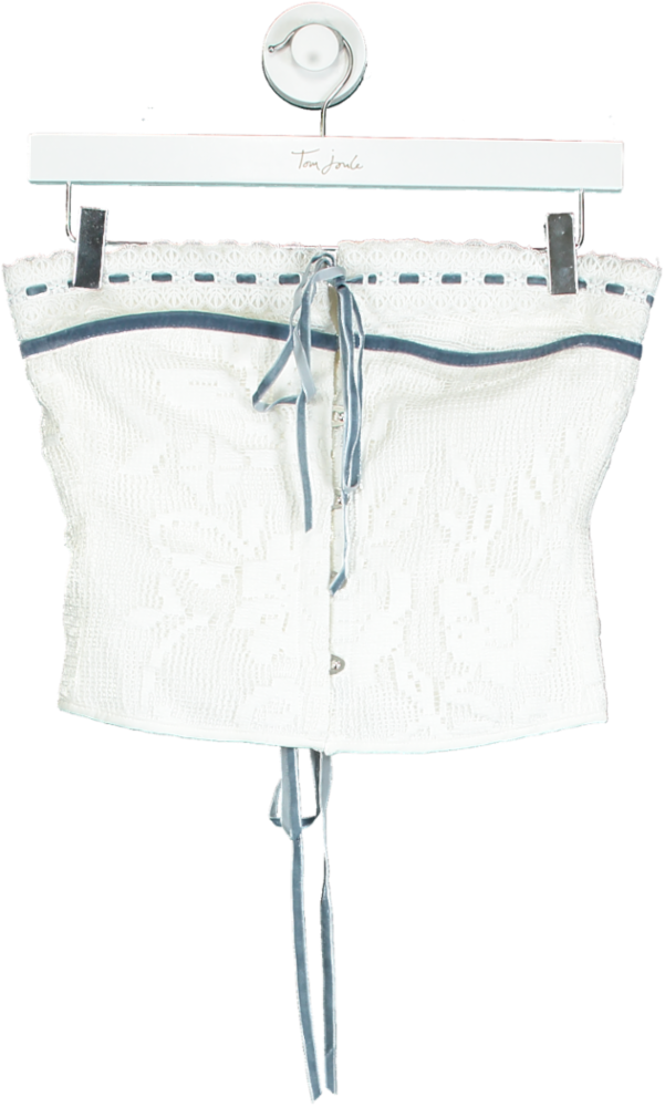 With Jean White Sabrin Top UK S