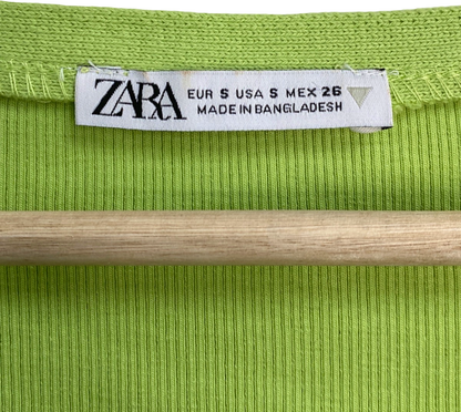 Zara Green Ribbed Cardigan UK 8