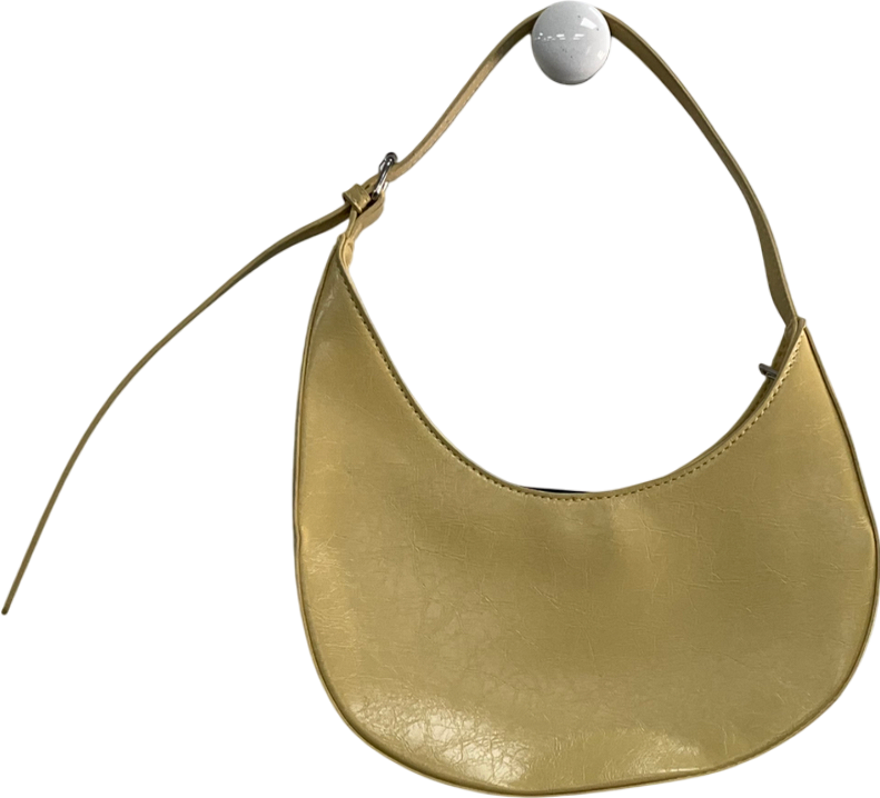 ASOS Yellow Asymmetric Scoop Shoulder Bag With Buckle Detail In Buttermilk