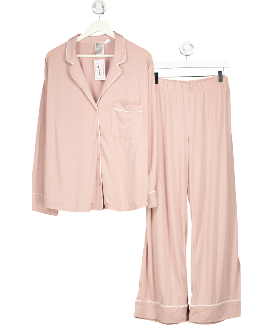 H&M Pink Pyjama Shirt & Trousers UK XL