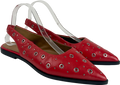 ASRA Red Lotten Eyelet Studded Pointed Ballerina Flats UK 8 EU 41 👠