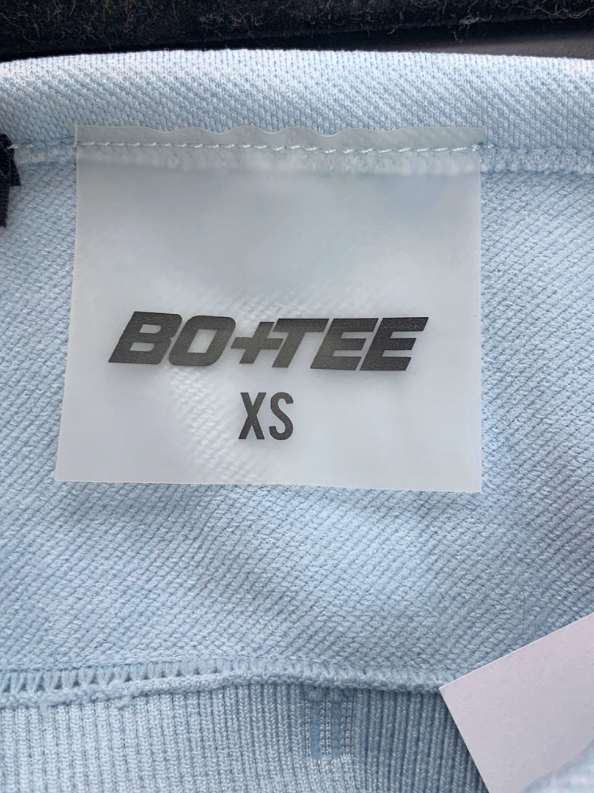 Bo+Tee Light Blue Cropped Cross-Back Sports Bra XS