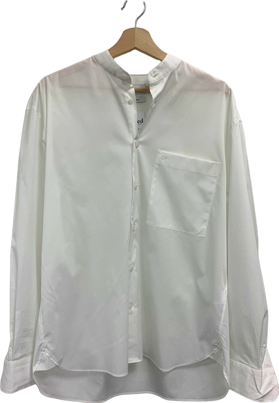 Calvin Klein White Mandarin Collar Shirt UK M