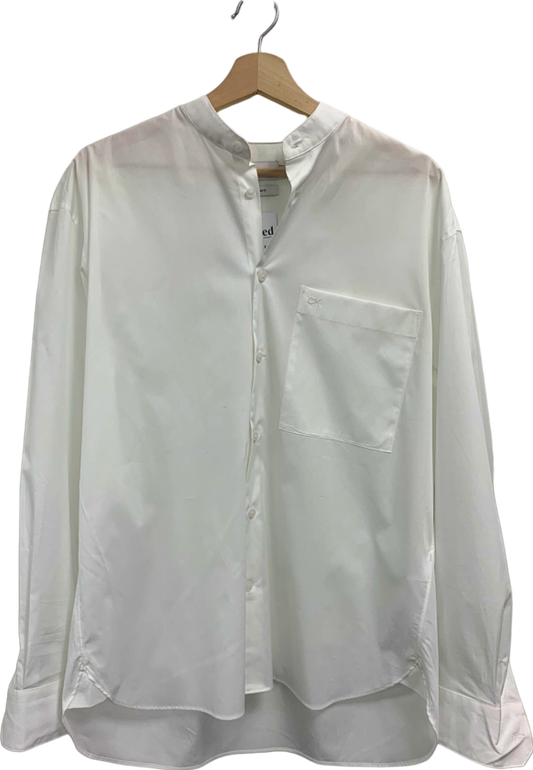 Calvin Klein White Mandarin Collar Shirt UK M