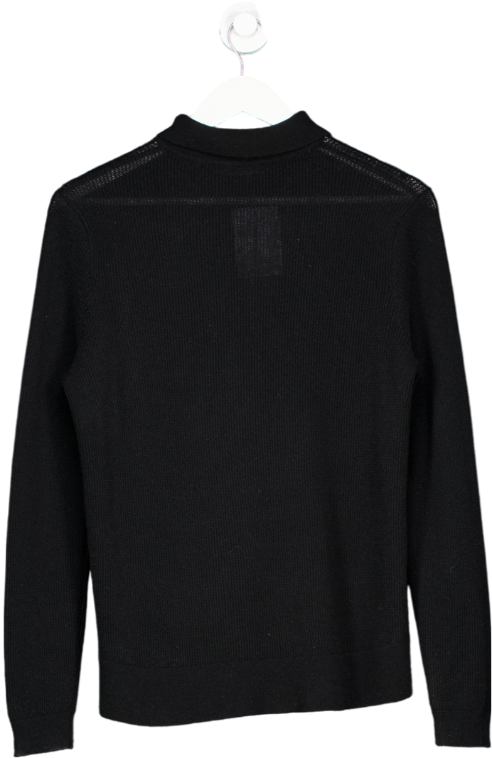 gobi Black Cashmere Polo Jumper UK M