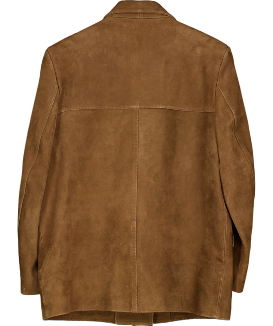 SOURCE UNKNOWN Hailey Lambskin Suede Blazer, Pecan Brown One Size